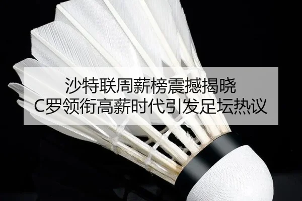 沙特联周薪榜震撼揭晓 C罗领衔高薪时代引发足坛热议